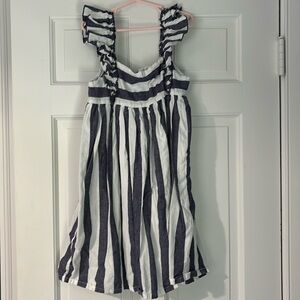 Kids Size 10 Egg NY blue and white striped dress